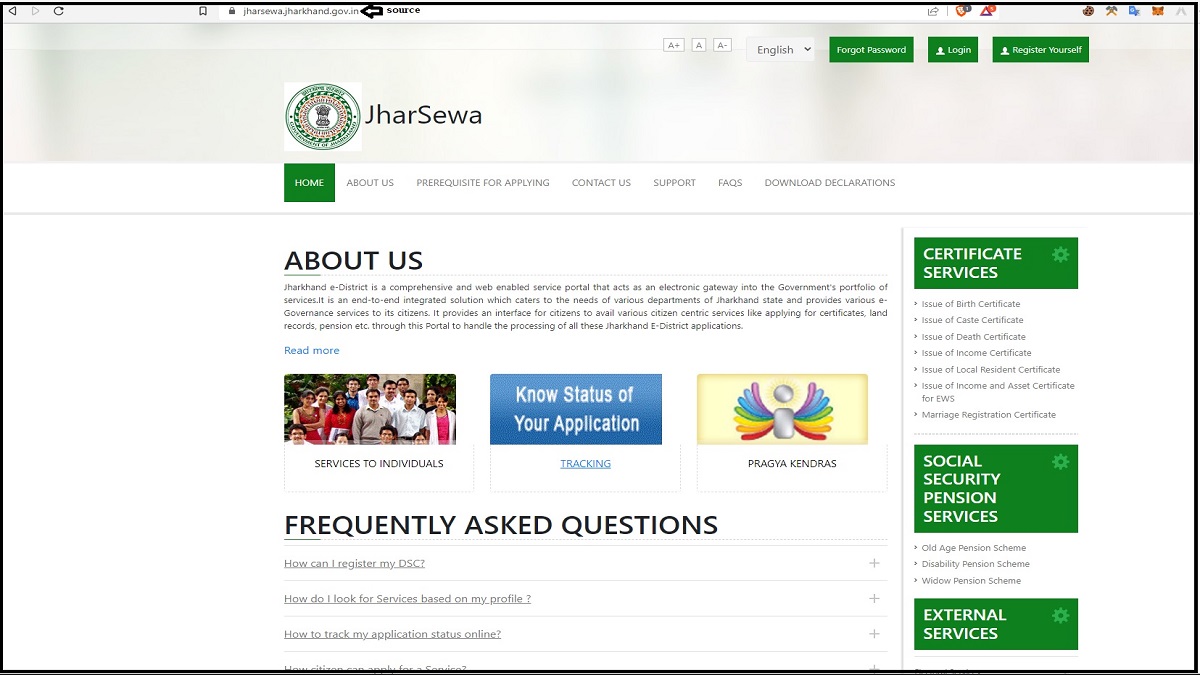 Jharkhand Caste Certificate Online Registration Form, SC/ST