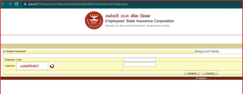 esic e challan